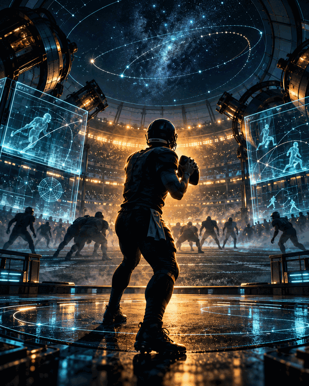 Original comic-style football artwork