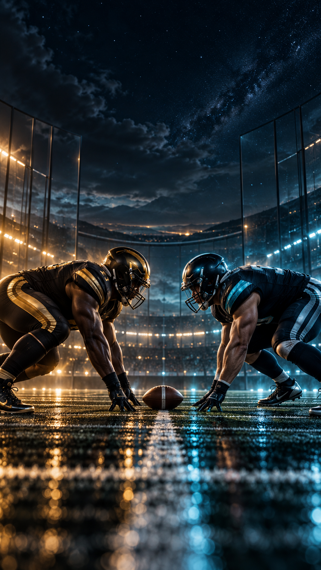 Original comic-style football artwork